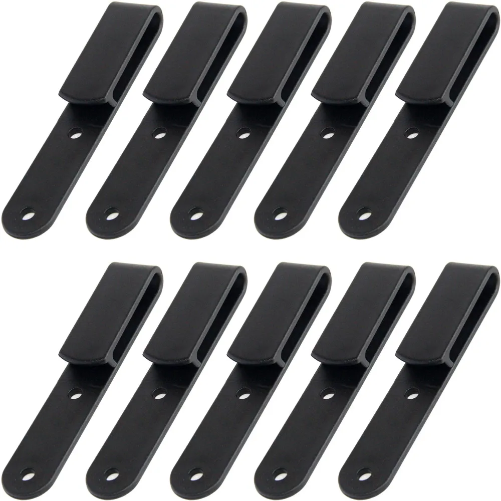 

10PCS/LOT Tactical Black Long Tough Clip J-Clip Belt Clip Universal Sheath/Holster Clip Loop With Mounting Screws