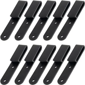 10 шт.лот тактический черный длинный жесткий зажим J-образный зажим для ремня Универсальный футляркобура Зажим петля с крепежными винтами
