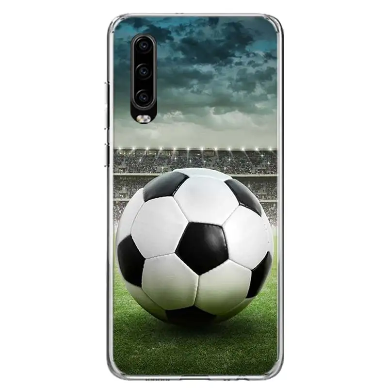 Чехол для телефона с изображением огненного футбольного мяча Huawei P30 P20 P10 P40 P50 Pro Mate