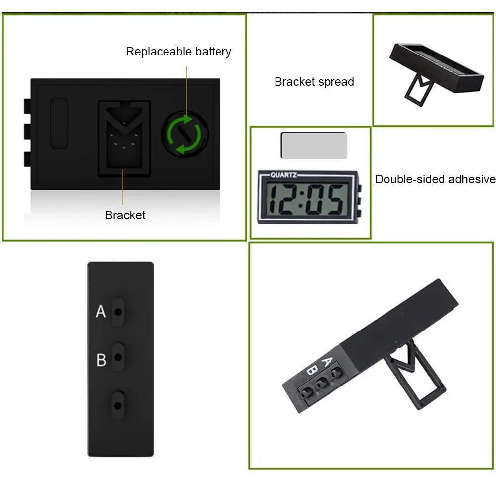 

1pcs Car Digital Clock & Temperature Display Electronic Digital Auto Clock Electronic Clock Clock Digital Display Car H5G9