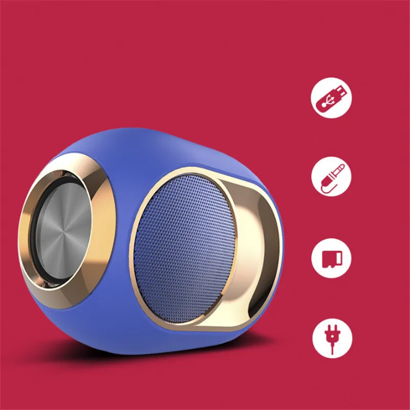 Цилиндрический 1*5 Вт сабвуфер Bluetooth динамик Портативная стерео лента 1200 мАч