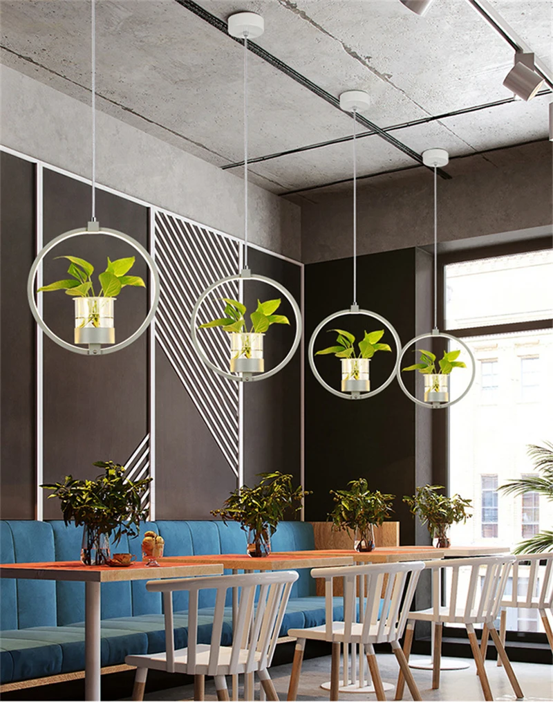 Личность растение подвесные светильники Светодиодный цветок в горшке подвеска с