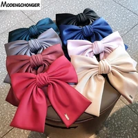2021 high quality barrette bow simple horsetail clip fabric satin hairpin spring clips for women girls fashion hair accessories