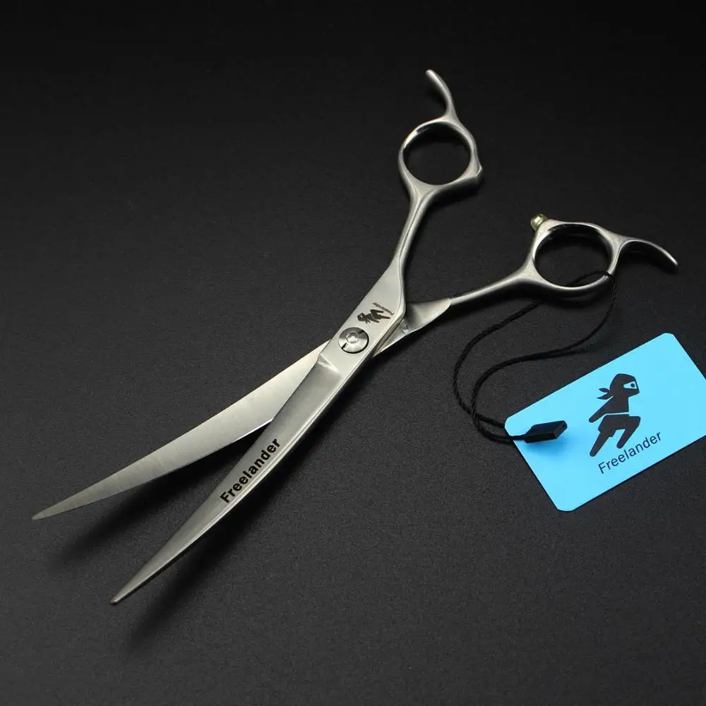 Ножницы для домашних животных 7 &quotИзогнутые двойные хвостовые матовые ножницы