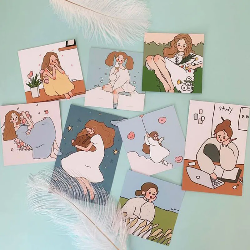 8 шт./упак. красивые декоративные открытки для девочек реквизит фотографии