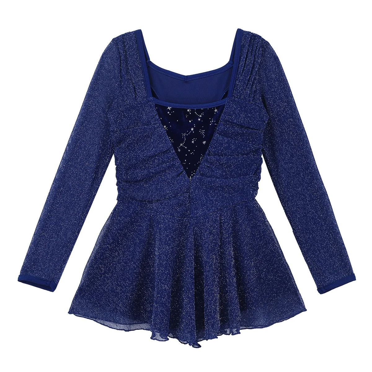 ChicTry Детские Девушки с длинным рукавом блестящие серебряные блестки бархатный