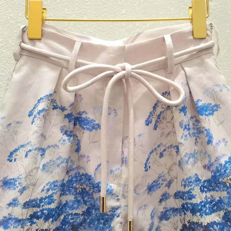 

LouLanQueen High-quality Women Shorts Suits Summer 2 Peice Set Women Shorts And LandscapePrint Shorts 2021 Runway Designer