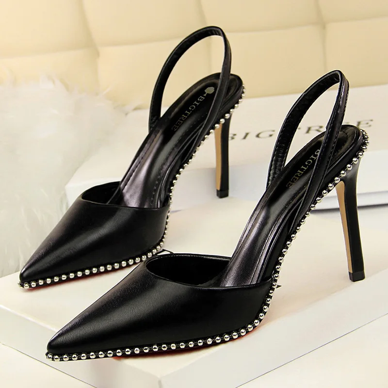 

Туфли-лодочки женские с заклепками, заостренный носок, высокий каблук-шпилька, замша, пикантная обувь для вечеринки
