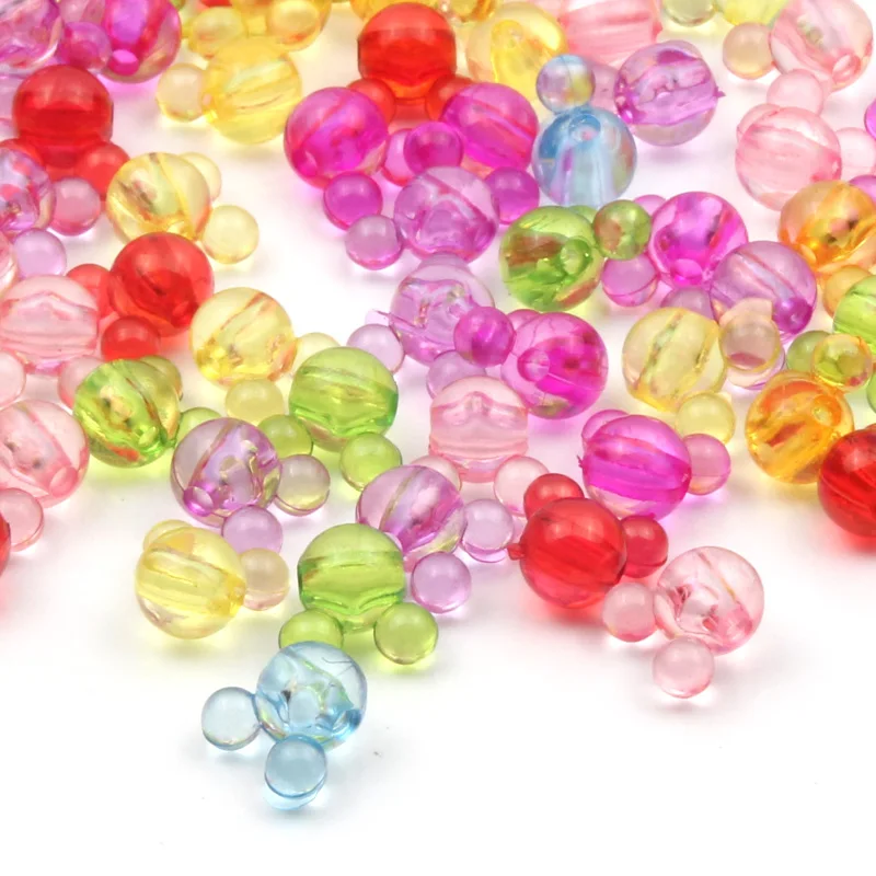 Акриловые Бусины 50 шт./лот разноцветные прозрачные бусины-разделители в форме