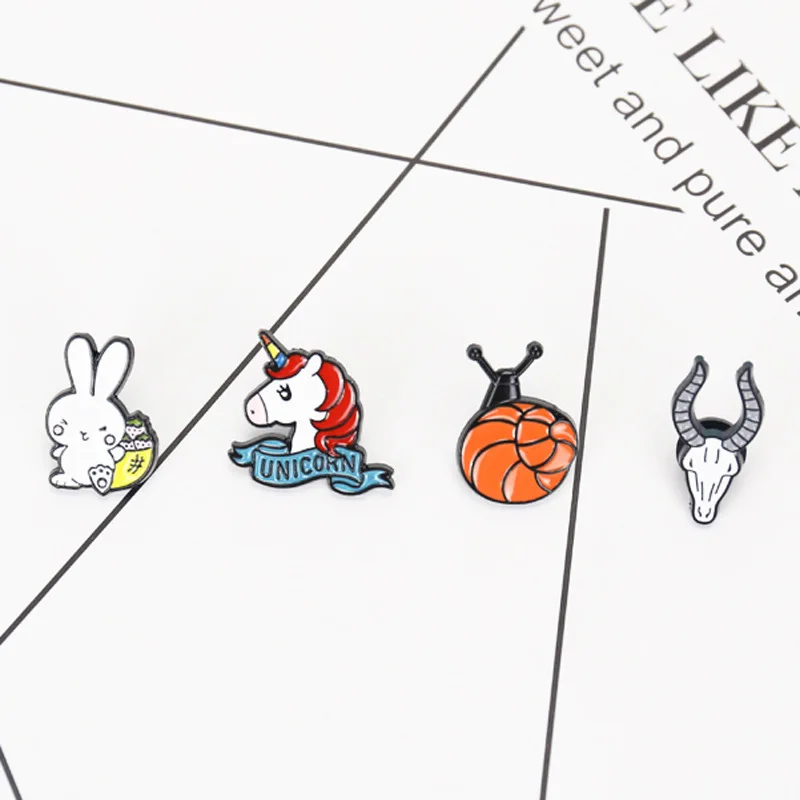 Трусики с рисунком улитки брошь в виде единорога модные кролик Головы Быка детей