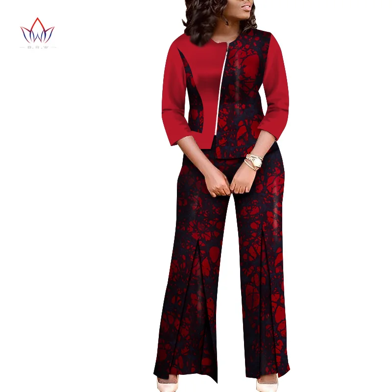 Женский костюм Дашики комплект из топа и штанов в африканском стиле летняя