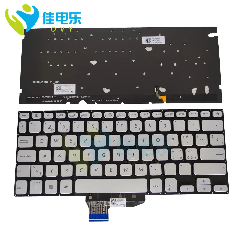 

OVY SW SF SP Backlit Keyboard for ASUS VivoBook S14 X430 X430UA X430UN X430UF Swiss Silver Laptop Keyboards 0KNB0 260ASF00 Real