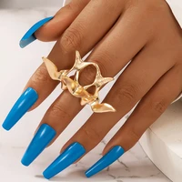 docona gothic gold color hollow out knuckle finger rings for women irregular geometry alloy metal party jewelry bague 19648