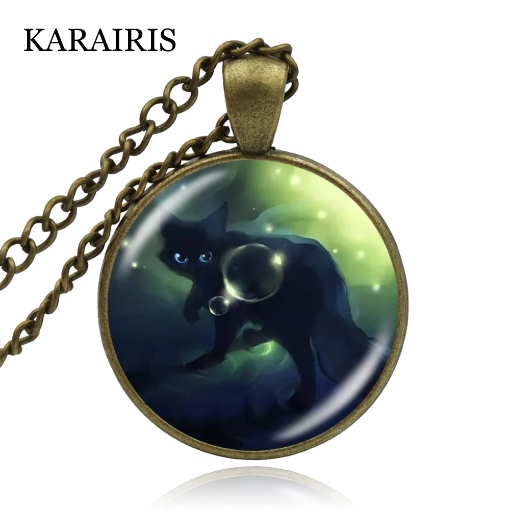 Ожерелье KARAIRIS с кабошоном из искусственного стекла ожерелье котенком шикарная
