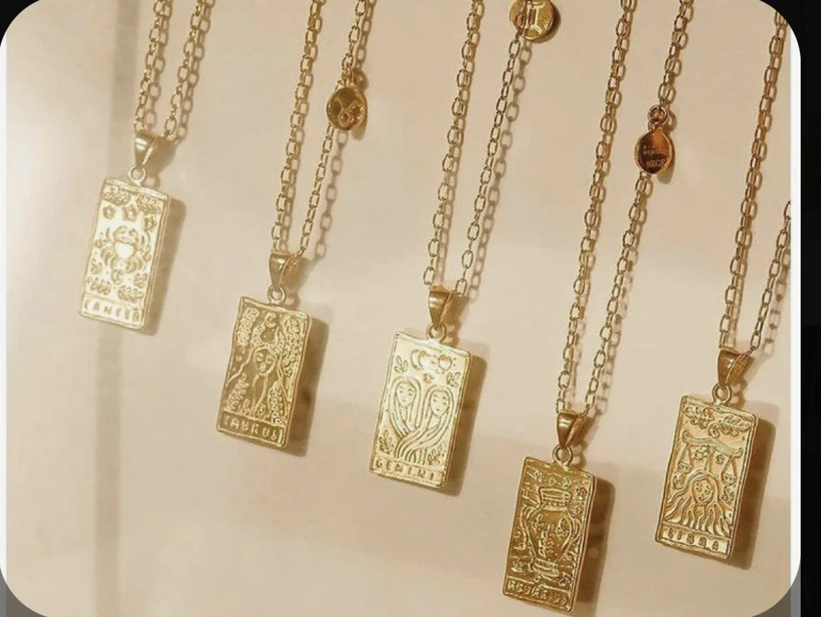 Ожерелье созвездия из нержавеющей стали 12 дюймов подвеска женское позолоченное