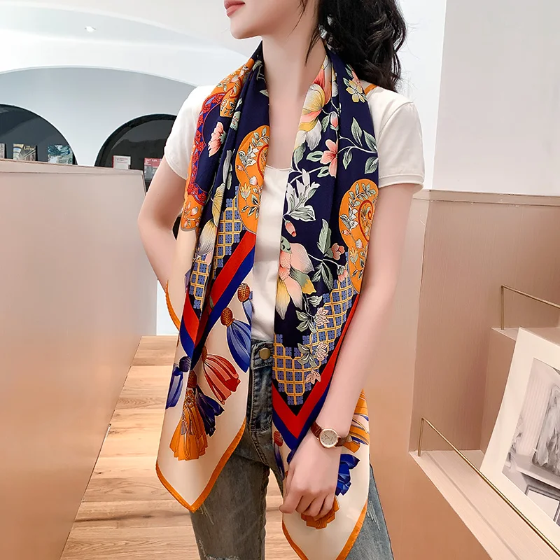 Толстый 16 мм 100% шелковый шарф шаль палантин высококачественный Женский