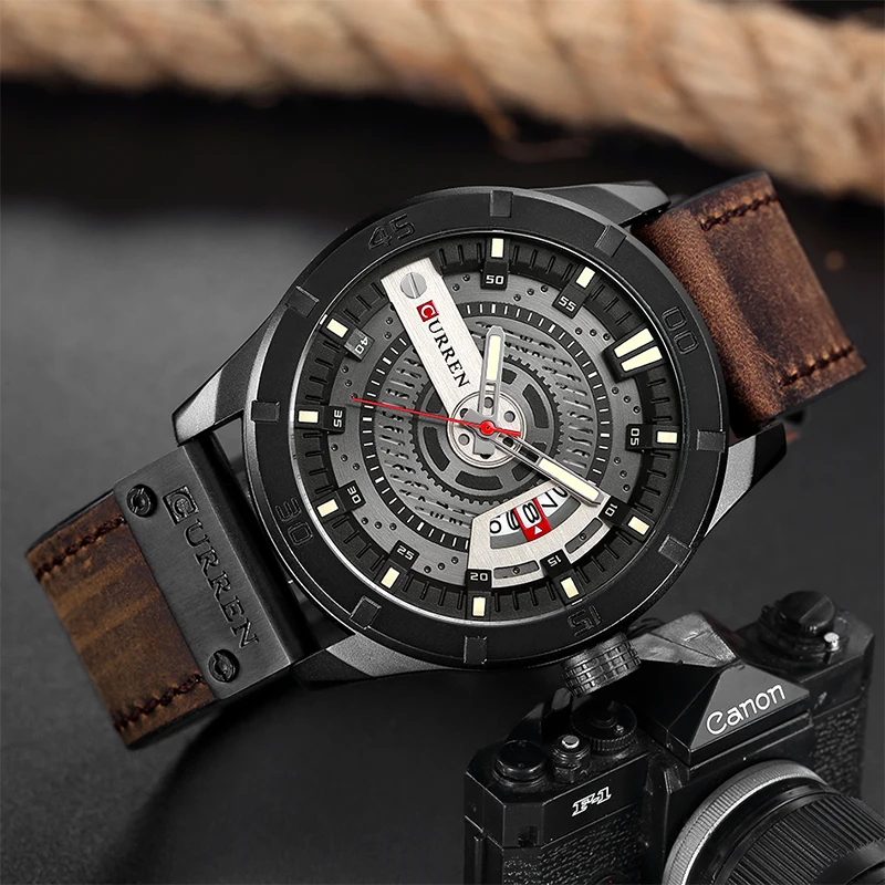 CURREN 8301 Роскошные Брендовые мужские военные спортивные часы Мужские Аналоговые