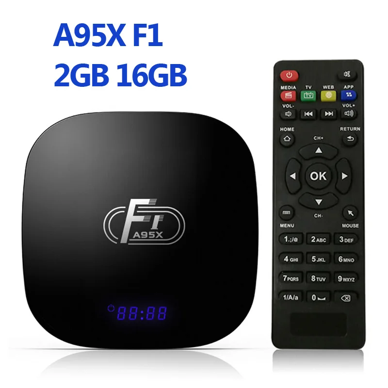 A95X F1 Смарт ТВ приставка Android 8,1 видео медиаплеер A95 F1 2 Гб ОЗУ 16 Гб Wifi приставка для монитора с удаленной клавиатурой глобальная версия - Цвет: A95X F1