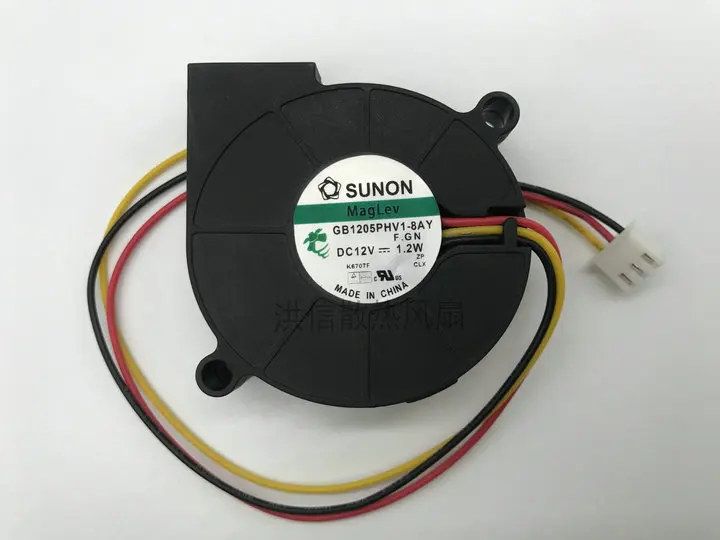 

3D printer blower Original New For Sunon 5015 12V magnetic suspension mute blower GB1205PHV1-8AY 5cm speed measuring turbofan