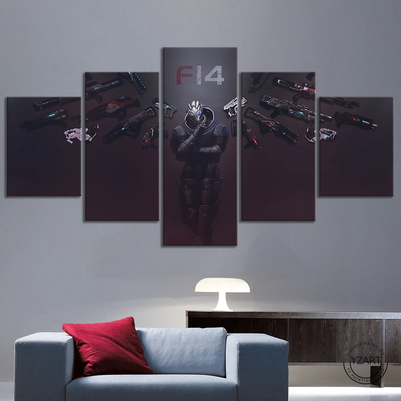 

5pcs Game Poster Paintings Mass Effect Garrus Heartbreaker HD Wall Picture Canvas Art for Home Decor,Unframed