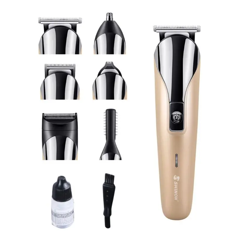 

6 In 1 Electric Shaver Nose Hair Trimmer Rechargeable Hair Clipper Grooming Kit Rotary Shavers H05F