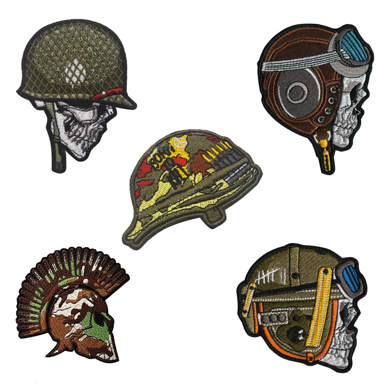 

Embroidery Military Patches Tactical Helmet Armband Patch Skull Soldier Pattern Badge Military Package