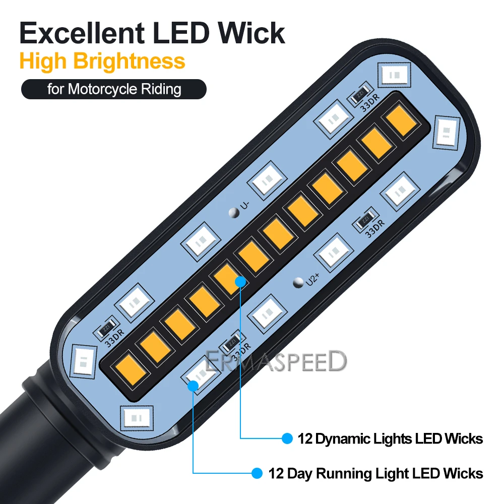 Универсальная светодиодная мотоциклетная мигалка 12 В IP68 водонепроницаемая