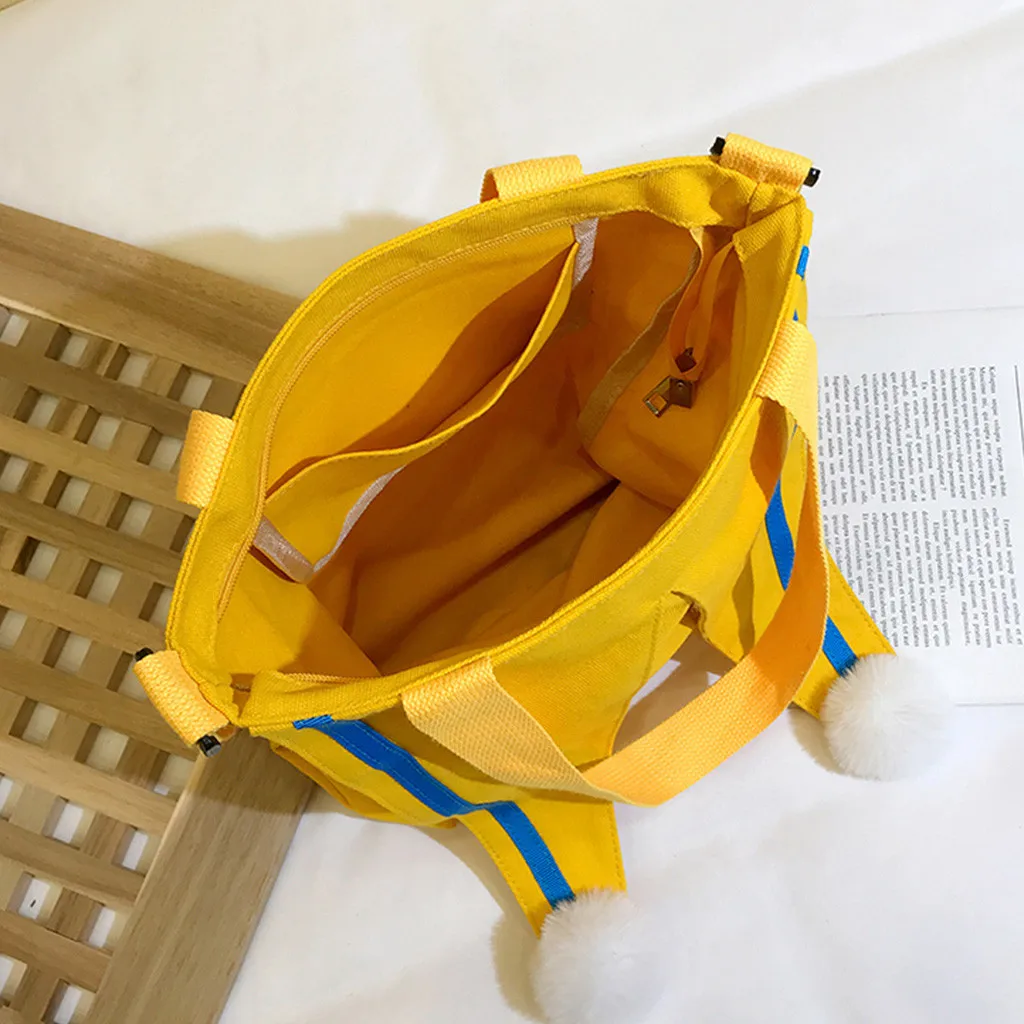 Hairball милые сумки на плечо Женская мода холст монета плюшевая сумка через