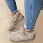 Женские зимние ботинки 2021, однотонные женские короткие ботинки без шнуровки, мягкая удобная зимняя обувь, уличная теплая женская обувь на плоской подошве
