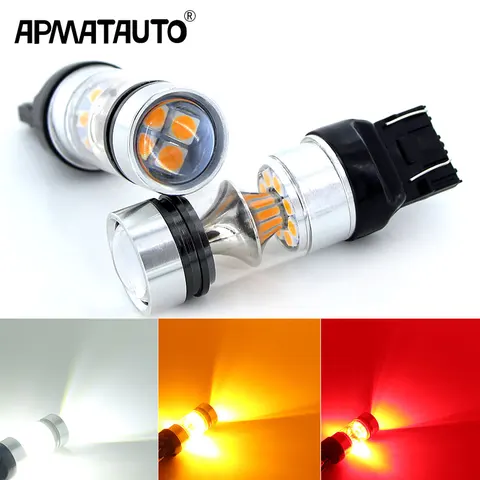 2X Красные мощные 100 Вт 3030 20SMD светодиодный 7443 T20 7444NA светодиодный ные лампы для указателей поворота, задних фонарей, стоп-сигналов, ярко-красный