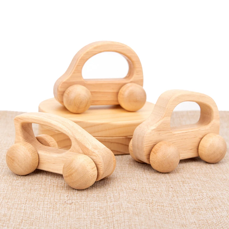 

Wooden Toys Educational Beech Wood Car Children Cartoon Car Toy Baby Wood Gift For 2-6 Years Old Kids