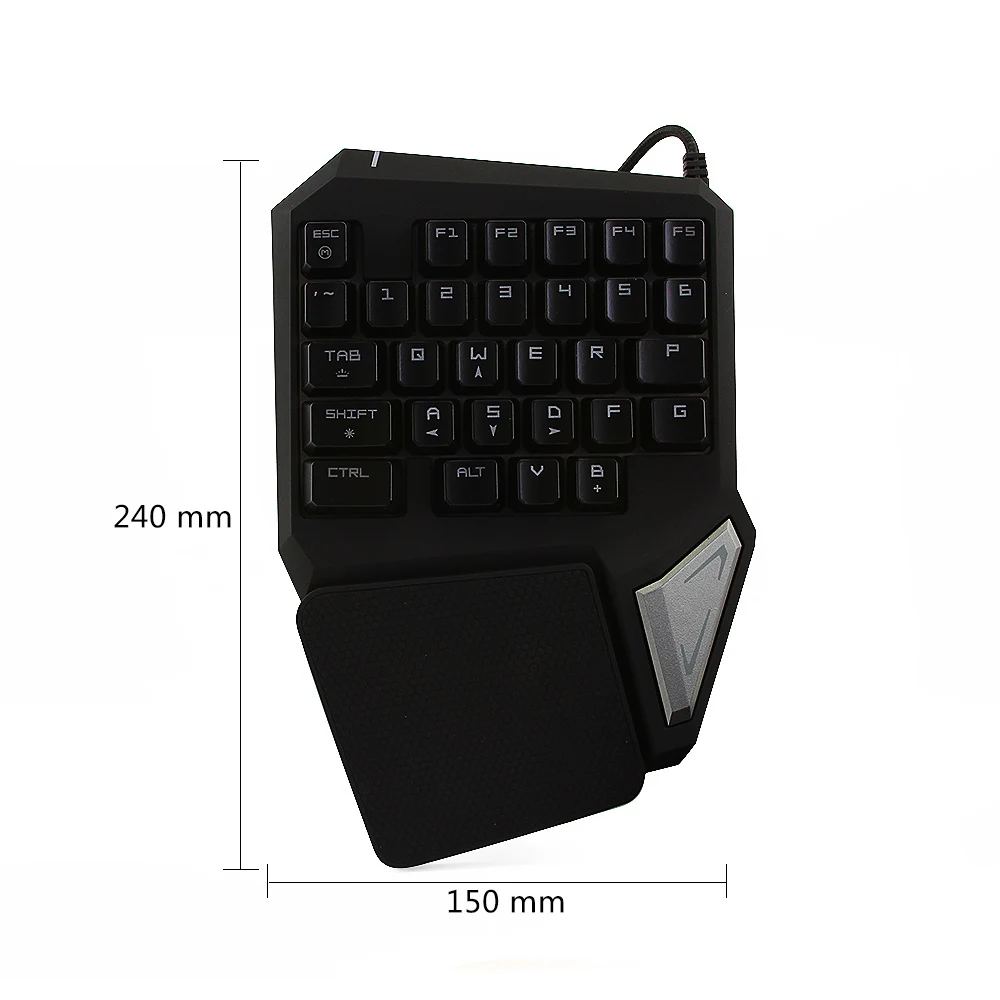 Delux T9 игровая клавиатура эргономичная с одной рукой 29 клавиш подсветкой RGB ПК