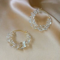 new earrings fashion accessories simple cool crystal ring temperament statement versatile earrings wholesale hoop earrings