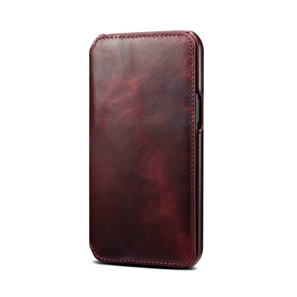 

Cowhide Leather Case For iPhone 11 12 Pro Max XR XS MAX Protective Cover Luxury Flip Cases Funda Capa