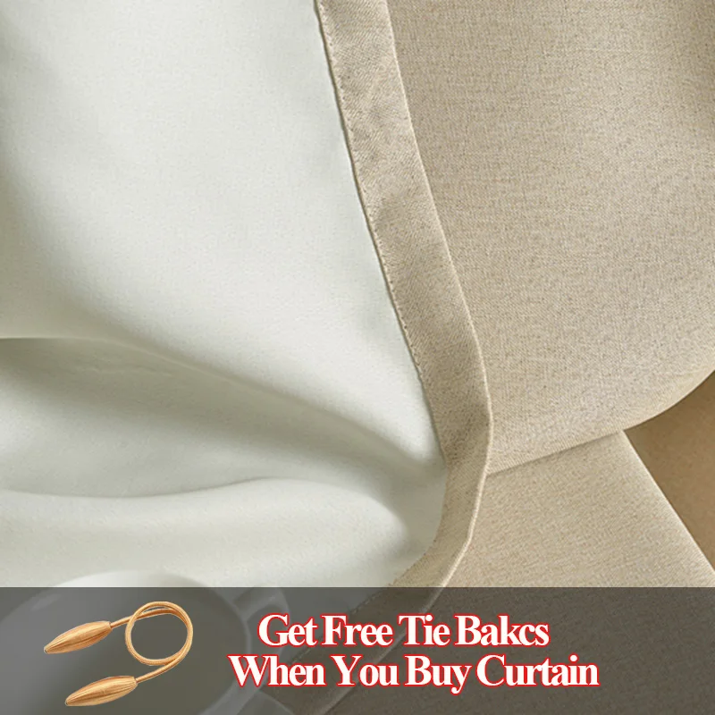 Шторы YCENTRE светонепроницаемые из искусственного льна однотонные