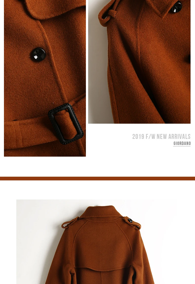 ALKMENE winter new double-faced cashmere coat women's long coat double-breasted woolen coat female cashmere coat