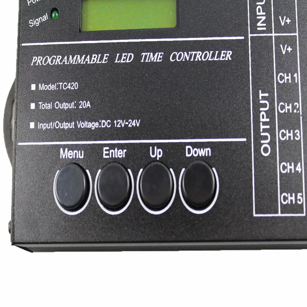 WIF Время программируемый RGB светодиодный контроллер TC421 TC420 DC12V/24 V 5 каналов общий выход 20A общий анод программируемый светодиодный