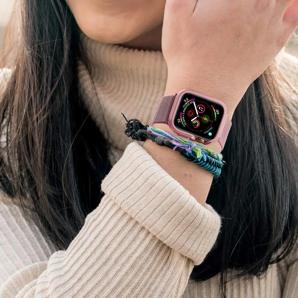 Чехлы из ТПУ и алюминиевого сплава для Apple Watch 5 40/44 мм защитная крышка часов iWatch