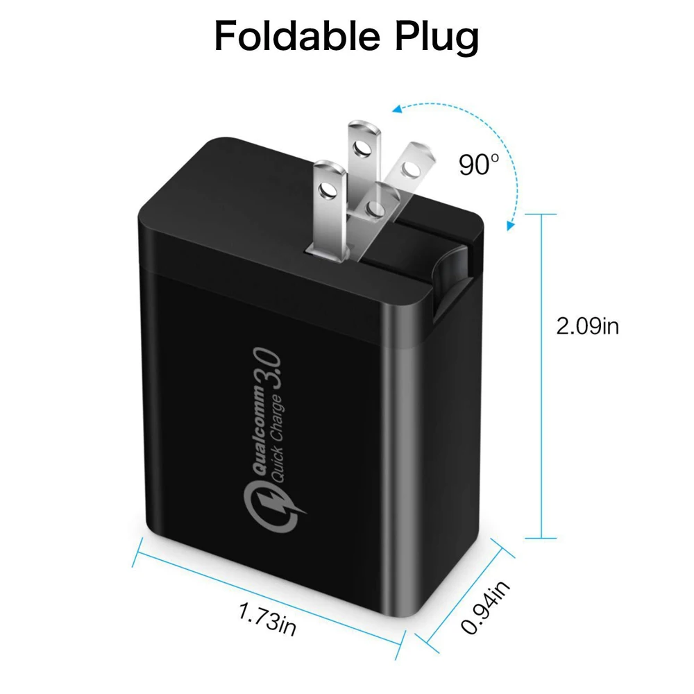 Быстрое настенное зарядное устройство QC 3 0 + 2 USB A с портами|Зарядные устройства