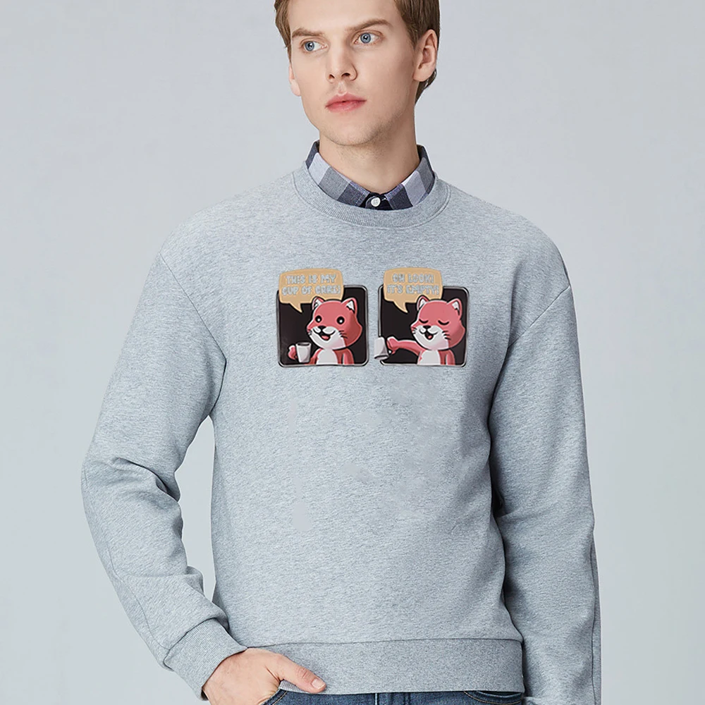 

Свитшот мужской с круглым вырезом и мультяшным принтом