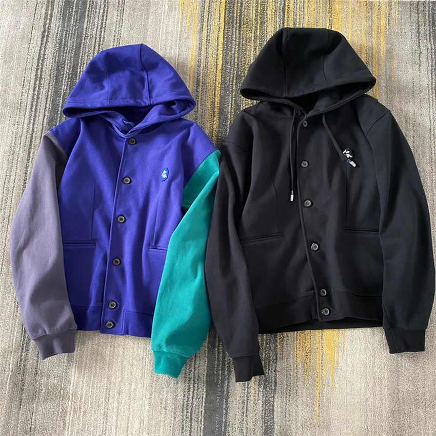 

Пуговицы кардиган ошибка Толстовка для мужчин женщин мужчин Лоскутная Вышивка Логотип ADER свитшоты Adererror пуловеры