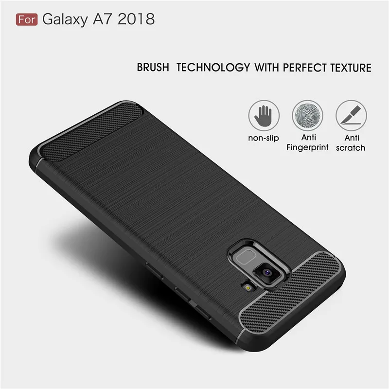 

Противоударный чехол из углеродного волокна для Samsung Galaxy A6, A7, A8 Plus, A9 2018, J4, J6 Plus 2018