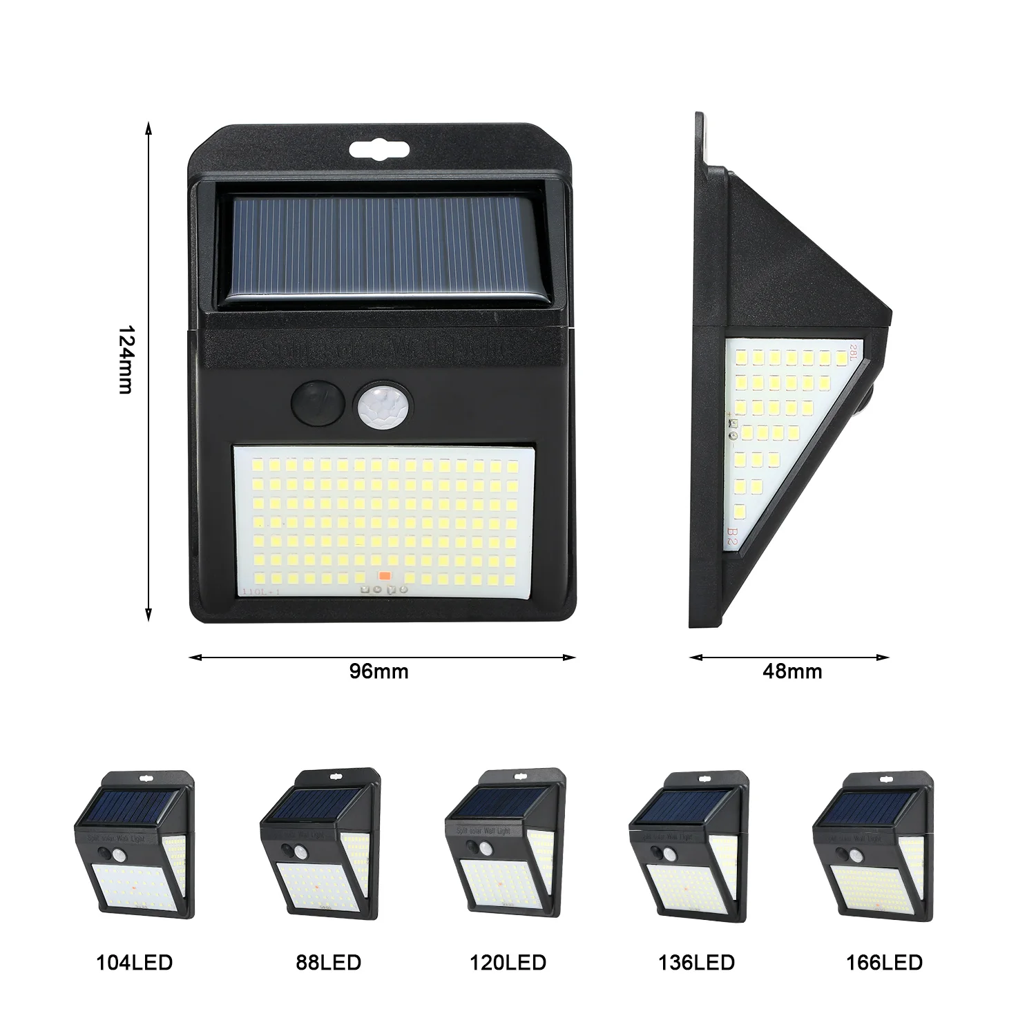 

HOT! 136 166 LED Solar Light Outdoor Solar Lamp Powered Sunlight Waterproof PIR Motion Sensor Street Light for Garden Decoration