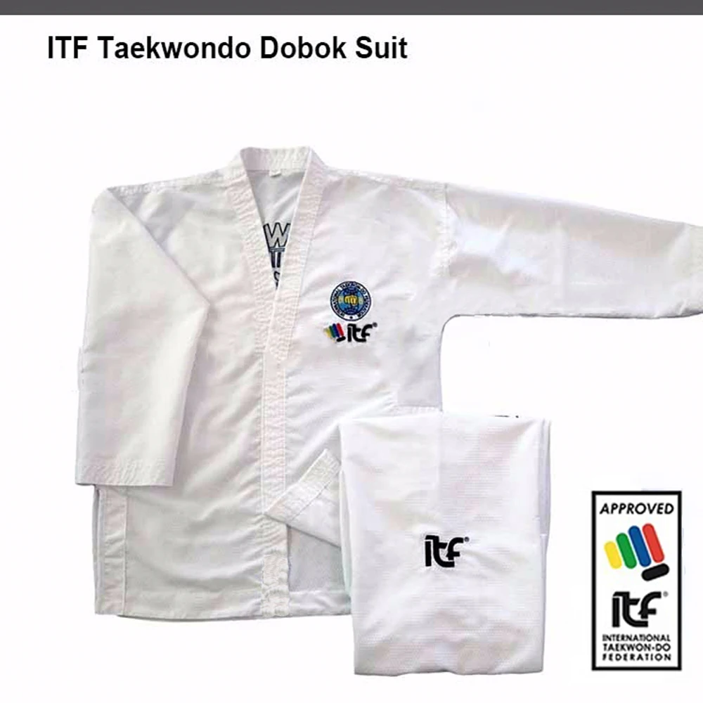2020 Hot Sale ITF approved Taekwondo Student Uniform Doboks With Design Embroidery Kimono Pattern Cotton For Adult kids | Спорт и