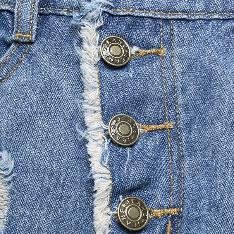 High Quality Women Plus Size Skirt Elastic Waist 2020 Spring Summer Blue Bodycon Denim Skirts Casual Hole Ripped 6XL | Женская одежда