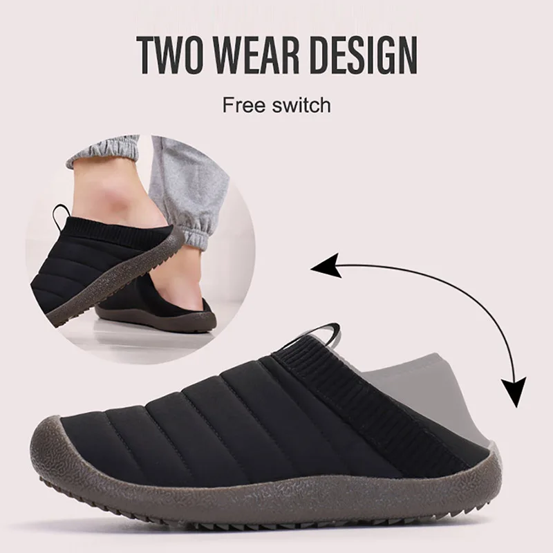 Зимние тапочки Теплая мужская обувь водонепроницаемая повседневная для пар