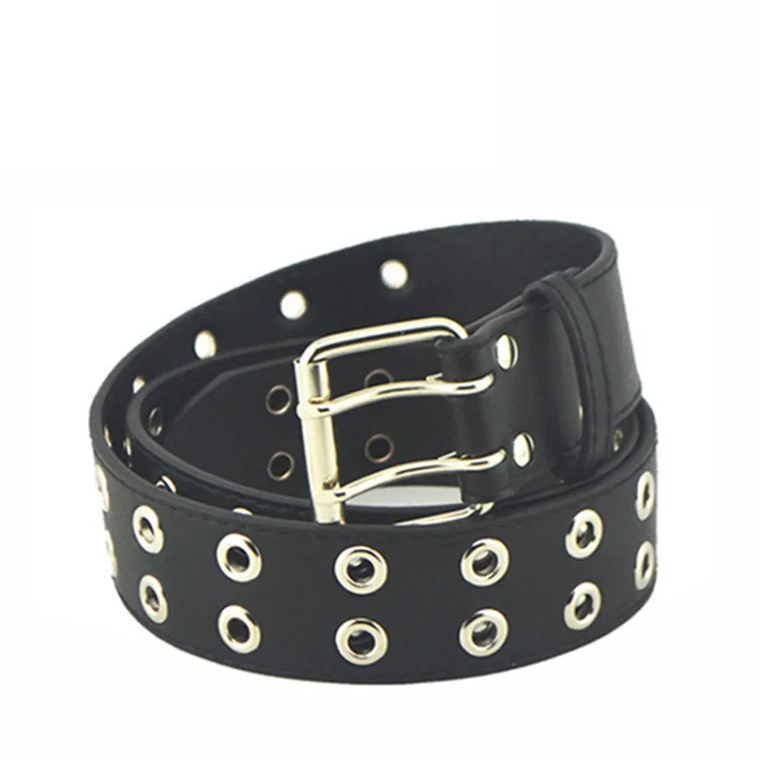 

Designer Punk Rock Belts for Women Men Leather Grommet Pin Buckle Waistband Unisex Emo Goth Belt Ladies Jeans Pants Waist Belt