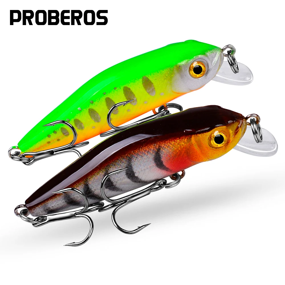 

PROBEROS 1 шт. жесткая приманка в форме гольяна 6 см-искусственный плавающий Воблер для рыбной ловли, Воблер Topwater, кренкбейт для карпа, окуня, рыбо...