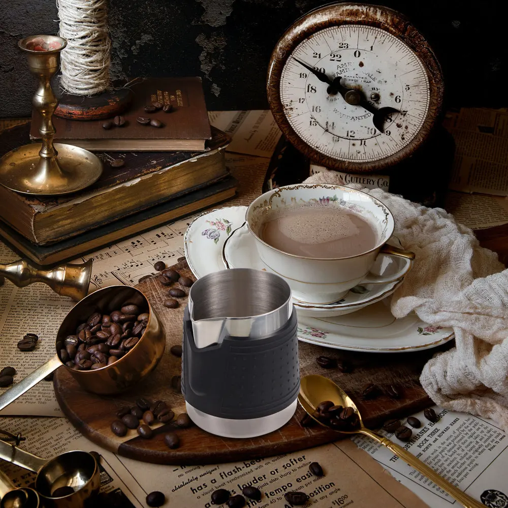 

350ml Frothing Pitcher Anti-Scald Silicone Stainless Steel Coffee Pitcher