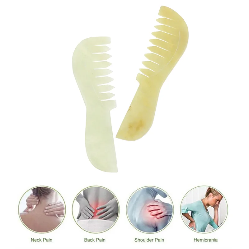 

Natural Jade Stone Comb Gua Sha Tools Scraping Health Massage Comb Head Massager Prevent Hair Loss Jade Comb Health